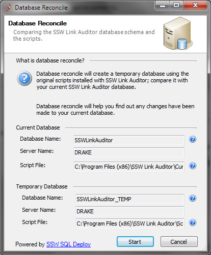 Integrated version - Database reconcile